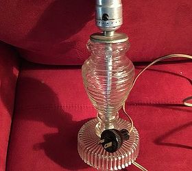 q repurposing an old glass lamp, lighting, repurposing upcycling, My cute new lamp