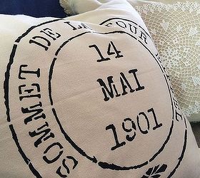 custom pillows using doilies and stencils, crafts, how to, repurposing upcycling, reupholster