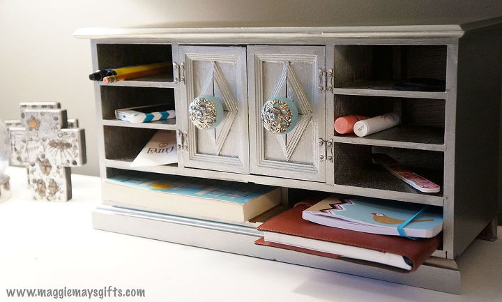 repurposed old jewelry chest to desk organizer, crafts, how to, repurposing upcycling