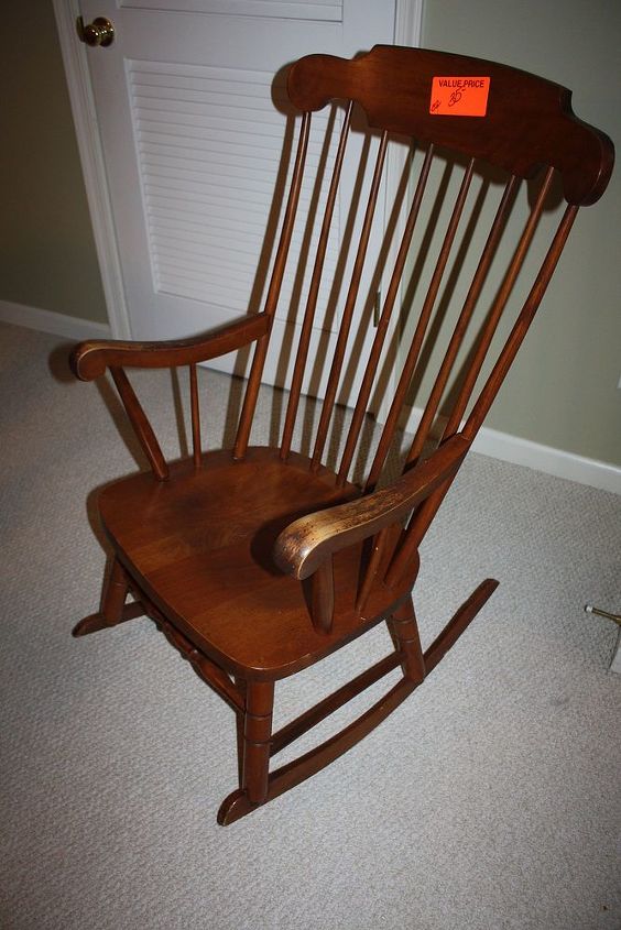 repainted old rocking chair, chalk paint, painted furniture