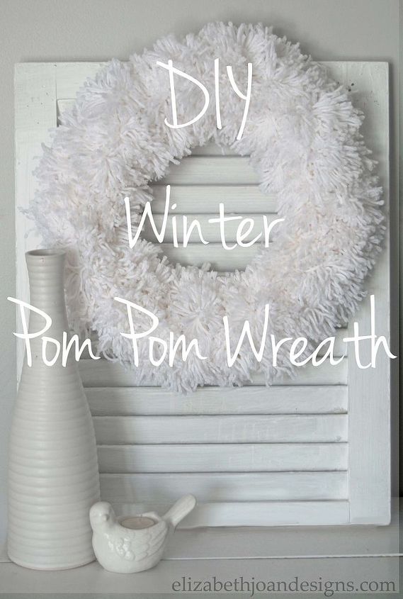 easy winter pom pom wreath, crafts, how to, repurposing upcycling, wreaths