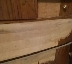 removing top layer of veneer furniture, how to, painted furniture, woodworking projects