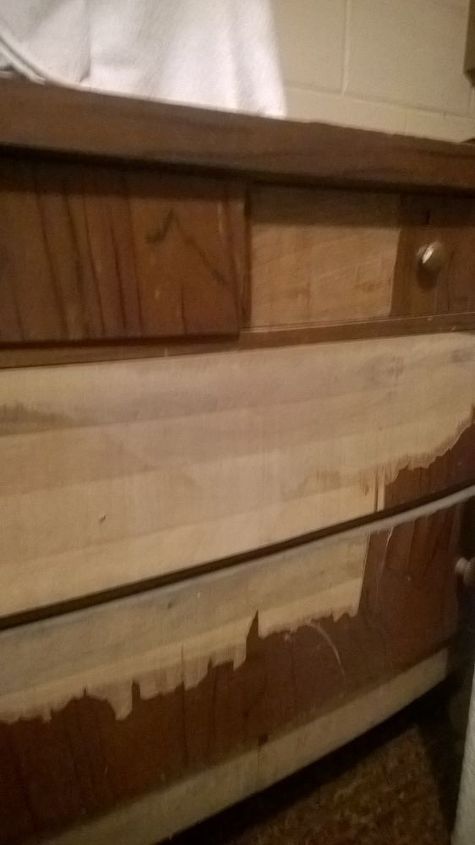 removing top layer of veneer furniture, how to, painted furniture, woodworking projects
