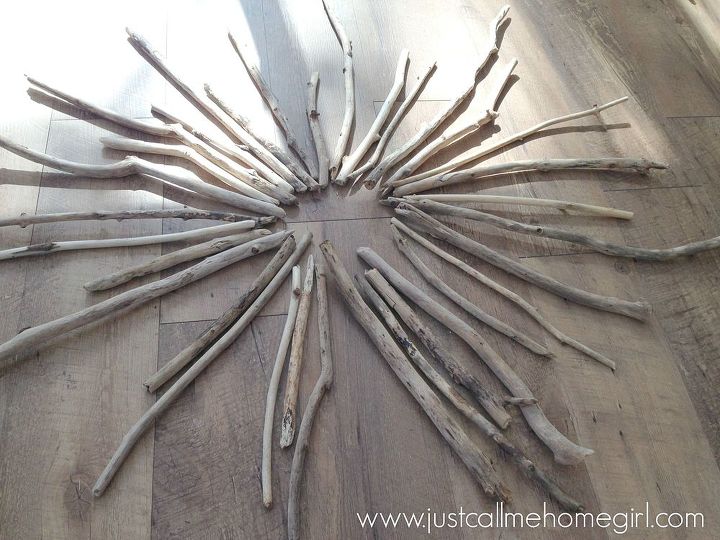 make a driftwood sun burst, crafts, home decor, repurposing upcycling, woodworking projects