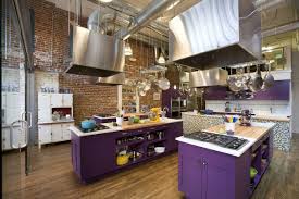 differences in the various industrial themes, home decor, kitchen design, Industrial Purple Kitchen