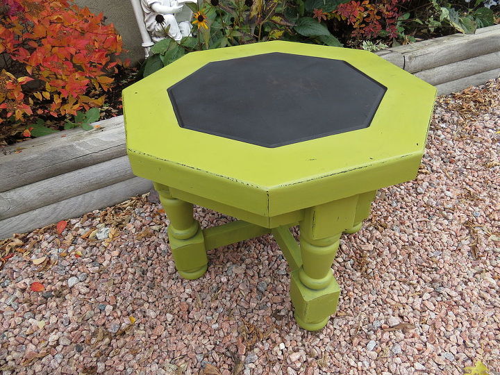 re purposed accent tables, chalk paint, chalkboard paint, painted furniture