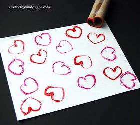 diy heart stamps, crafts, seasonal holiday decor, valentines day ideas