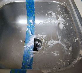 cleaning a stainless steel sink with baking soda and vinegar, cleaning tips, homesteading, how to