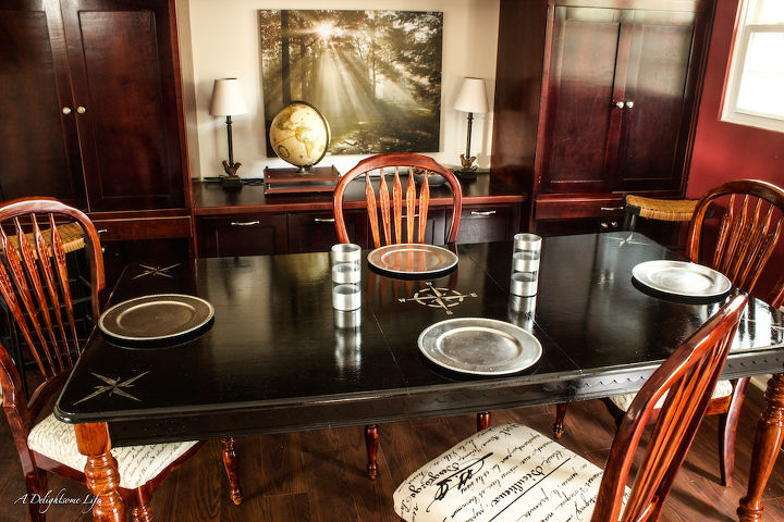 dramatic transformation for painted dining table set, dining room ideas, painted furniture