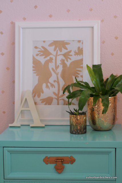 stenciling a blush gold girl s room, bedroom ideas, paint colors, painting, wall decor