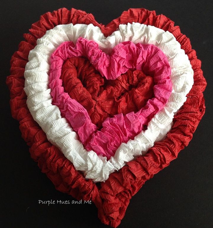 scrunchie crepe paper valentine heart