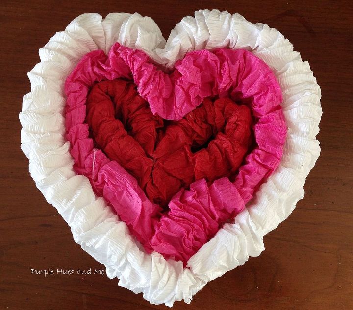 scrunchie crepe paper valentine heart