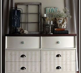 stencilled dresser makeover, bedroom ideas, painted furniture