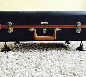 repurposed suitcase to ottoman, painted furniture, repurposing upcycling