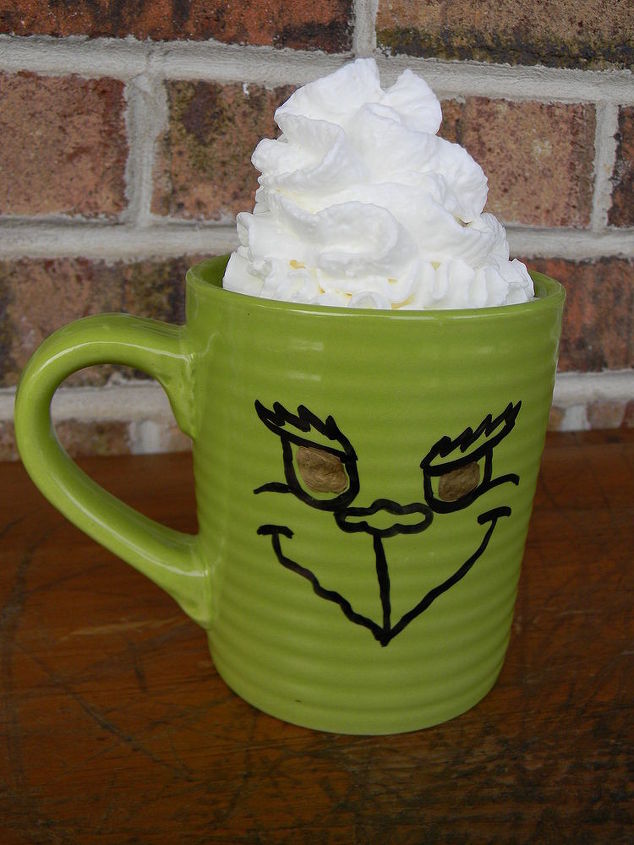 draw your own grinch face mug, crafts