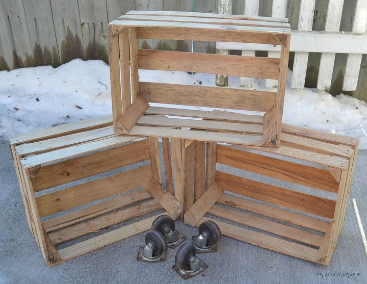 wood crates become craft station organization, craft rooms, crafts, repurposing upcycling, woodworking projects