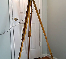 antique surveyor s tripod floor lamp, home decor, how to, lighting, repurposing upcycling