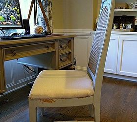 thrift score chair makeover with milk paint and a drop cloth, painted furniture, reupholster