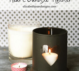 lovely heart candle holder, chalkboard paint, crafts, repurposing upcycling, seasonal holiday decor, valentines day ideas