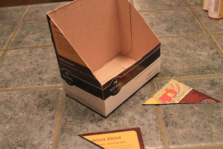 caixa keurig reciclada para suporte de mistura