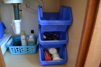 organizing under bathroom sink with dollar store finds, bathroom ideas, organizing