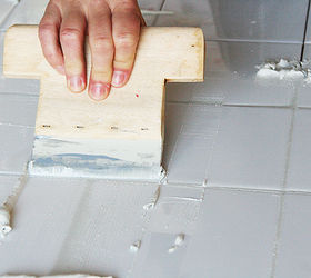 diy stamped tile splashback, how to, kitchen backsplash, kitchen design, painting