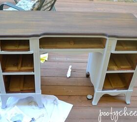 vintage desk redo, painted furniture