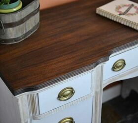 vintage desk redo, painted furniture