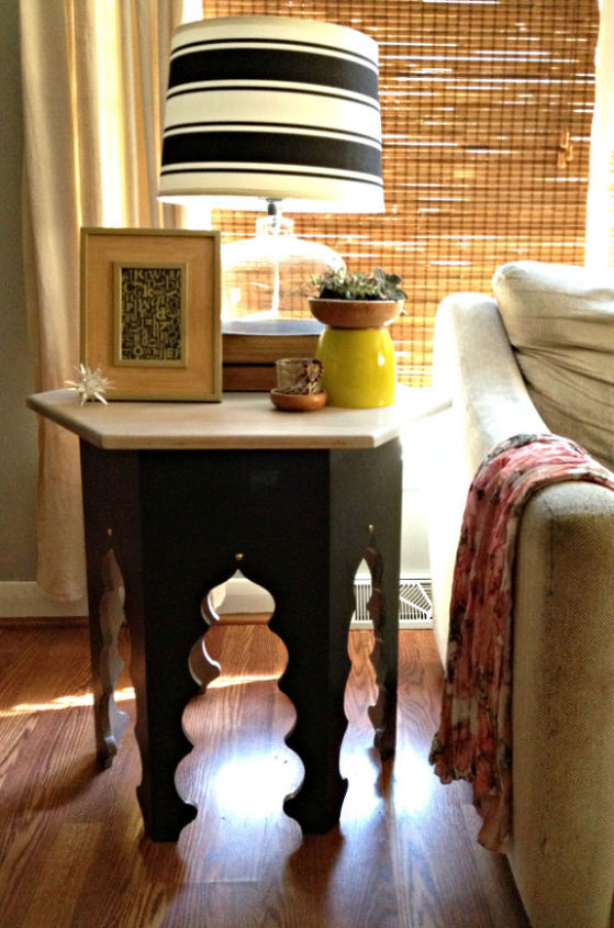table makeover moroccan refinish, painted furniture