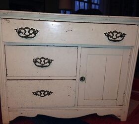 vintage french toile inspired kitchen commode, decoupage, how to, painted furniture