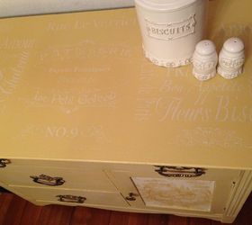 vintage french toile inspired kitchen commode, decoupage, how to, painted furniture