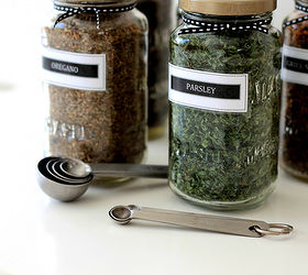 recycled sauce jars to spice jars, crafts, organizing, repurposing upcycling, storage ideas