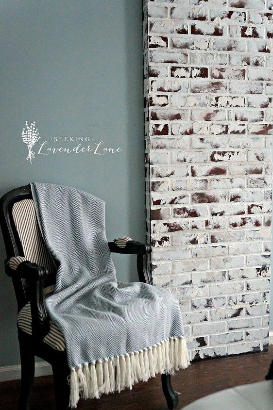 diy faux brick exposed chimney, diy, how to, wall decor