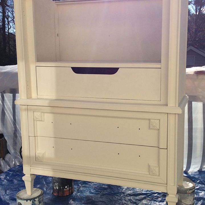 a 30 mid century armoire gets a makeover, chalk paint, painted furniture, repurposing upcycling
