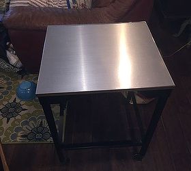 stainless steel contact paper table top makeover, New stainless top