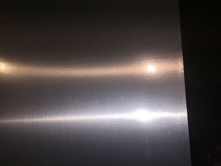 stainless steel contact paper table top makeover, Looks great in person