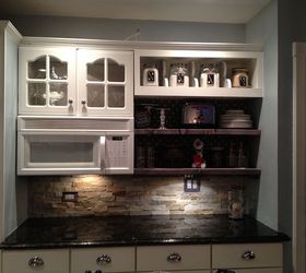 bye bye cabinet hello open shelving love, how to, kitchen cabinets, kitchen design, shelving ideas, Open shelving project love the result