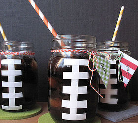 mason jar footballs, crafts, mason jars, repurposing upcycling, seasonal holiday decor