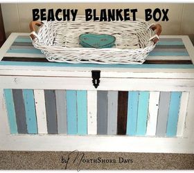 striped beachy blanket box, painted furniture