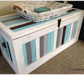 striped beachy blanket box, painted furniture