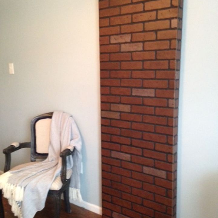 diy faux brick exposed chimenea