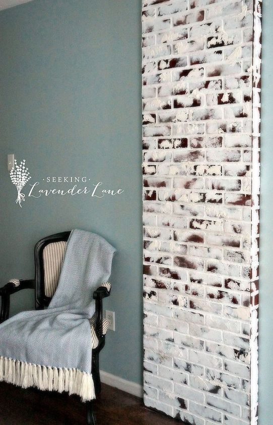 diy faux brick exposed chimney, diy, how to, wall decor