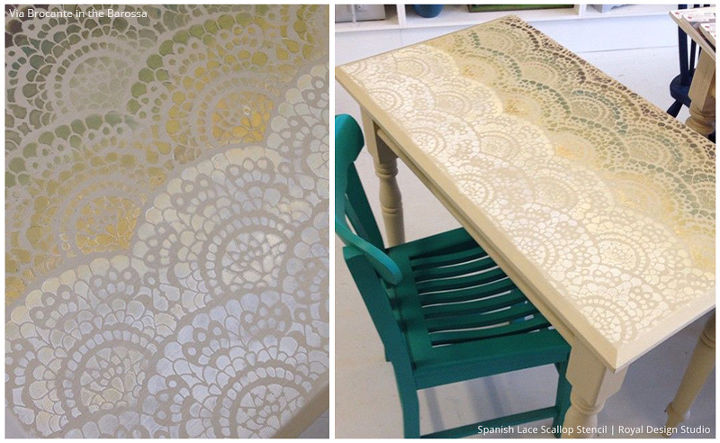 4 out of the box stenciled table top ideas