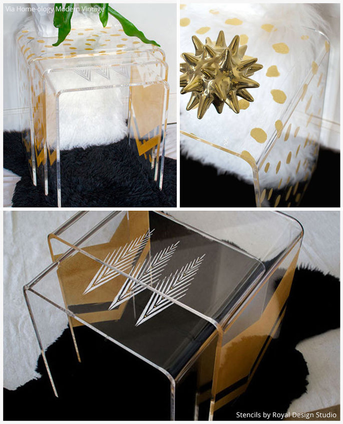 4 out of the box stenciled table top ideas