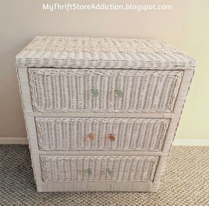 5 wicker dresser upcycle, painted furniture