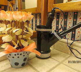 a bathroom must have easy to make blow dryer holder, bathroom ideas, crafts, how to, repurposing upcycling, Black with Bling