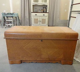 vintage waterfall chest in linen, painted furniture, shabby chic