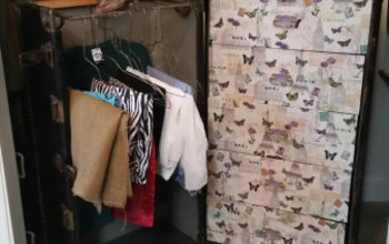 From Smelly Wardrobe Trunk to Fabulous Fabric Storage