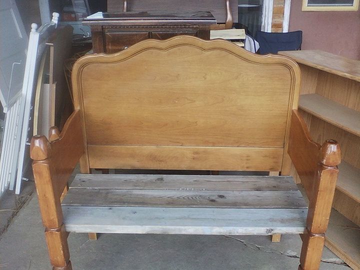 repurposed bed to rustic bench, painted furniture, repurposing upcycling, rustic furniture, woodworking projects