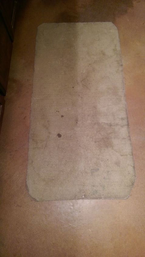 q how to remove a bathroom rug gripper adhered to a concrete, cleaning tips, flooring, how to, reupholster, Rug gripper stuck to floor